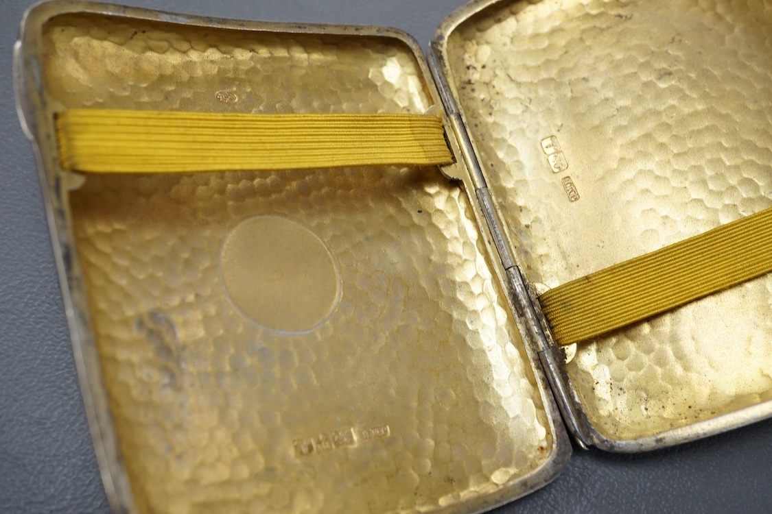 Two silver cigarette cases, including Art Deco, Birmingham, 1942, 87mm and a silver vesta case.